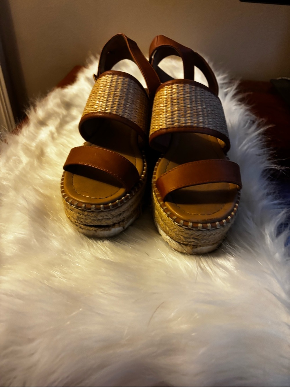 Brown/Tan Wedge Sandles